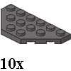Lego 10x Plate Wedge 3x6 Cut Corners   Dark Bluish Gray  