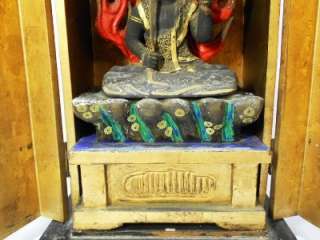 MEIJI Japanese Buddha Polychrome FUDO MYO Alcala Temple Shrine 
