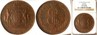   53 RUSSIA SIBERIA COPPER 10 KOPEKS 1777  KM (SCARCE AND SOUGHT AFTER
