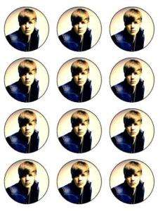 12 Justin Bieber Edible Icing Cupcake Cake Decoration Images Party 