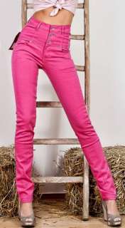 Damen Hose Corsagenhosen Jeans Pink Größe Neu Fashion  