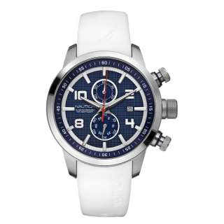 Nautica Mens N17582G NCT 400 White Resin and Blue Dial Watch  