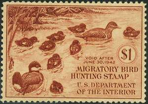 US 1941 #RW8 $1 Ruddy Duck / Hunting Stamp MLH XF  