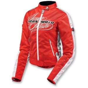  Icon Hella Street Angel Womens Motorcycle Jacket Red 