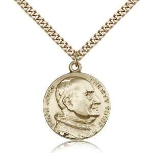  Gold Filled St. Saint Pope John XXII Medal Pendant 1 x 7/8 
