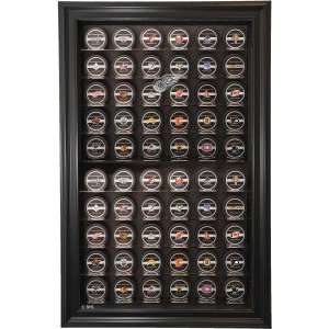  60 Puck Cabinet Style Black Display Case   Detroit Red Wings 