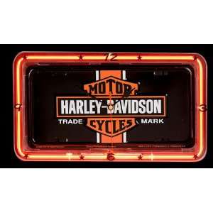  Harley Davidson Neon License Plate Clock