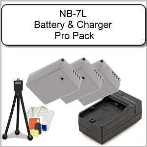  NB7L (1200 mAh) Battery Pack & Charger Kit Includes   3 Replacement 