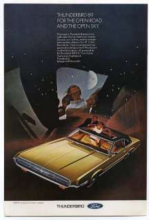 1969 ad 1969 Ford Thunderbird Open Road sun roof car ad  