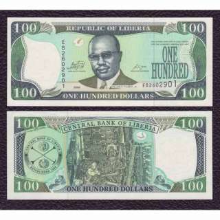 Liberia 2009 100 Dollars Crisp Uncirculated  
