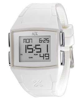 Armani Exchange Watch, Mens White Polyurethane Strap AX1095   AX 