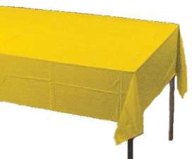 School Bus Yellow Plastic Banquet Tablecloth 54 x 108  