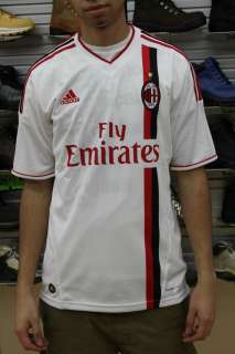 AC Milan Fly Emirates White Scarlet Black Authentic Adidas Soccer Away 