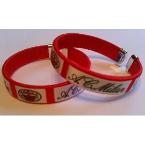 AC Milan Team Logo Italian Soccer Bracelet Wristband (2 Pack)
