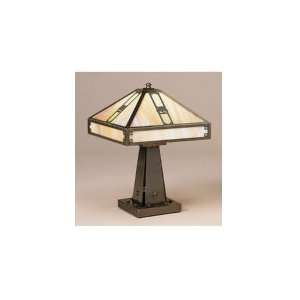   AC Pasadena 1 Light Table Lamp in Antique Copper with Amber Mica glass