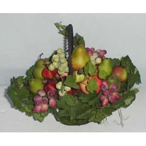 Artificial Fruit Arrangement in Wire Basket 
