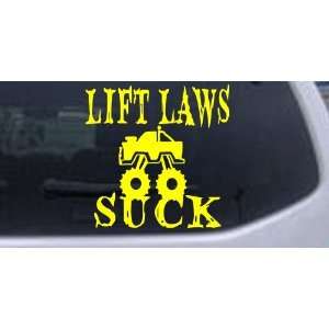 Lift Laws Suck Off Road Car Window Wall Laptop Decal Sticker    Yellow 