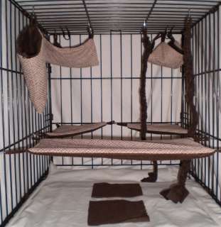 10 pc Sugar Glider Cage Set   Rat   Brown Pattern  