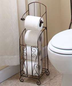 Toilet Paper Storage Holder Bathroom Space Savers Bronze Holds 4 Rolls 