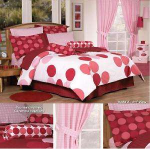 New Red Pink White Circle Comforter Bedding Set Full 10  
