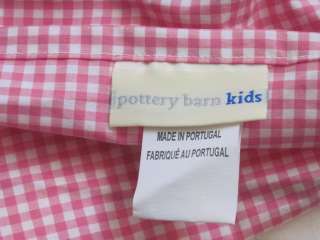POTTERY BARN KIDS Pink White Gingham Crib Dust Ruffle Bed Skirt  