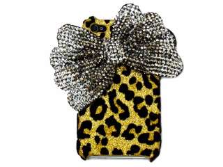   Velvet Gold Leopard Bow Case Cover for iPhone 4 4G 4S DS AU  