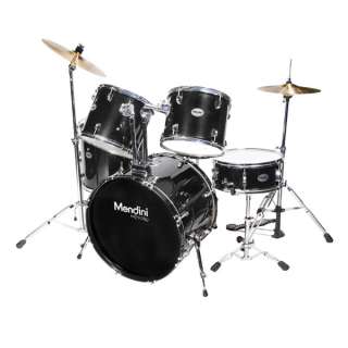 NEW 5 PIECE COMPLETE DRUM SET +CYMBAL+STOOL ~BLACK  