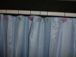   White Lilac Flower Fabric Shower Curtain Hooks Bathroom Accessory Set