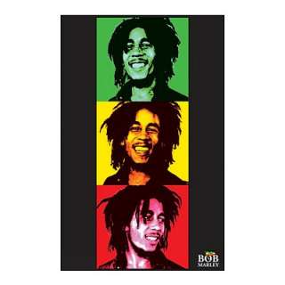 Title Bob Marley 3 Faces, Vertical Music Blacklight Poster Print
