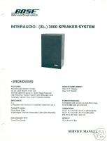 Bose Interaudio XL 3000 ORIGINAL Service Manual FREE US  