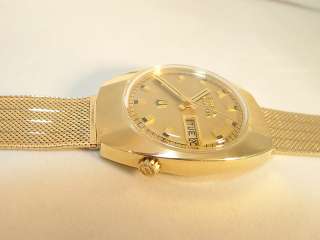 14K Solid Yellow Gold Case/Strap Bulova Accutron Watch  