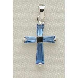  Pack of 4 Birthstone Jewelry September Cross Necklace 