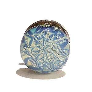   Jewellery Store Opal Blue Dichroic Glass Tie / Scarf Pin 11mm: Jewelry