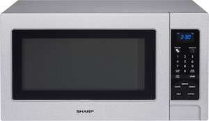 Stainless Steel 1100 Watt Countertop Microwave Oven, Sharp Digital w 
