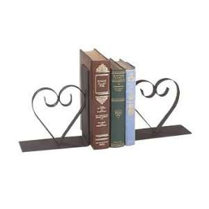  Bookends Black Wrought Iron, Heart Bookends