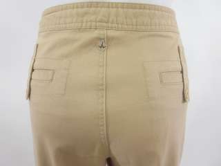 PRANA Khaki Cargo Cropped Tie Front Pants Slacks 10  