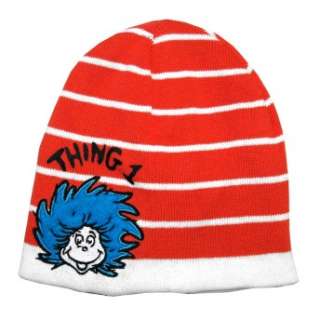 Dr Seuss Thing One And Two Cat In The Hat Reversible Beanie Hat  