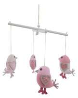   Tribe Pink Bird Soft Stuffed Animal Hanging Baby Crib Mobile  