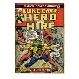 Comics Retro Luke Cage, Hero for Hire Comic Book Cover #14, Fighting 