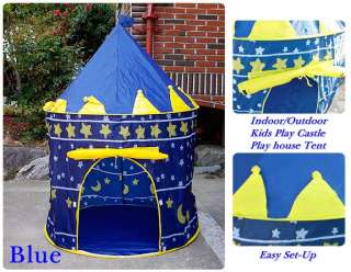 New Blue Kids Castle Palace Tent Prince Play House Childrens Cubby 