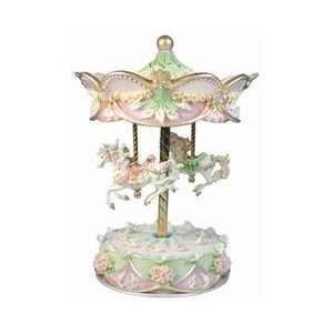 Spinning Calla Lilies Carousel with Two Gorgeous Horses and Immaculate 