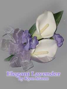 Lavender Calla Lily Corsage, Lavender Mothers Corsage  