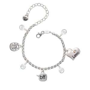 bff   Best Friends Forever   Text Chat Love & Luck Charm Bracelet with 