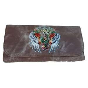   Print with Rhinestones Trifold Checkbook Wallet 