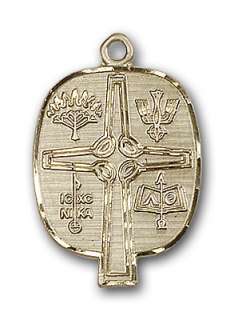 Solid 14K Gold Presbyterian Medal Cross Pendant Jewelry  