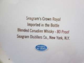 Vintage Seagrams Crown Royal Pitcher Liquor Canadian Whiskey  