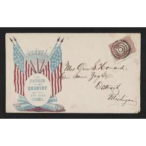  Civil War Envelope,The father of his country left this to 