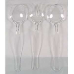   Serving Set Clear Plastic Spoon Fork Party Utensils: Home & Kitchen
