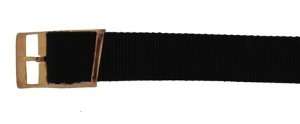  Grosgrain Fabric Watch Band 12mm One Piece Strap Black 