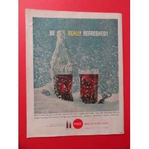  Coca cola,1959 print advertisement (bottle,glass/opener 